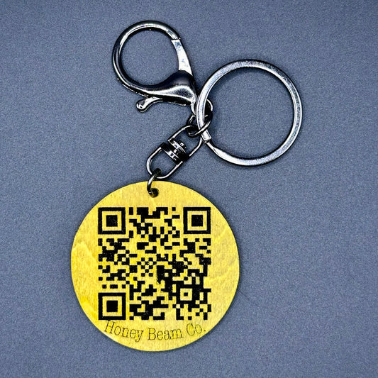 Personalized QR Code Keychain - Customizable Finish Options